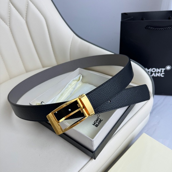 Montblanc Other - MontBlanc Men’s Black and Gold Belt Size 110